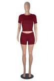 SC Solid Color Short Sleeve Tops Shorts Suit GXYF-0463