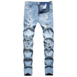 SC Men's Fashion Slim Holes Pencil Jeans GBBF-344
