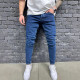 SC Men's Vintage Casual Slim Fit Solid Color Jeans GBBF-661455