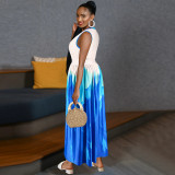SC Plus Size Sleeveless Print Maxi Dress GDAM-218700
