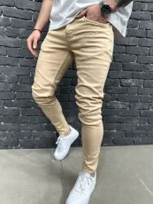 SC Men's Casual Solid Color Slim Jeans GBBF-662623