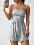 SC Solid Color Wrap Chest Romper BS-1404