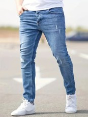 SC Men's Holes Pencil Jeans GBBF-66220