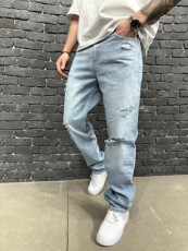 SC Men's Casual Holes Loose Straight Jeans GBBF-662073