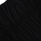 SC Mesh See Through Bodysuit Pleated Skirt Two Piece Set MXBF-D25ST080