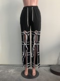 SC Solid Color Patchwork Tie Up Straight Pants ORY-5269