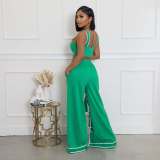 SC Solid Color Patchwork Tie Up Straight Pants ORY-5269