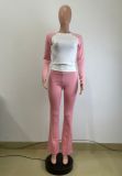 SC Contrast Color Long Sleeve Tight Pants Suit QODY-6058