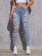 SC Fashion Washed Holes Pencil Jeans XCFF-072