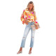SC Printed Single Breasted Lantern Long Sleeve Shirt GOSD-10110