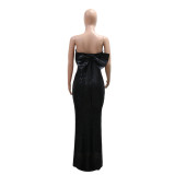 SC Sexy Patchwork Sequin Fishtail Dress CYA-901644