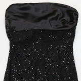 SC Sexy Patchwork Sequin Fishtail Dress CYA-901644