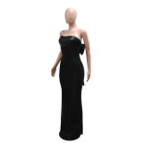 SC Sexy Patchwork Sequin Fishtail Dress CYA-901644