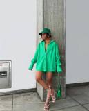 SC Solid Color Long Sleeve Loose Shirt Dress OLYF-6176