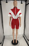 SC Short Sleeve Contrast Color Sport Shorts Suit FOSF-8806