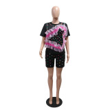 SC Hot Drill O Neck Casual Short Suit CYA-901823
