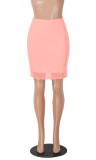 SC Solid Color Double Layer Mesh Half Body Skirt MZ-2900