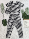 VIP1 Print Short Sleeve Shorts Two Piece Set QKYF-71396