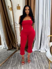 SC Solid Color Halterneck Sexy Two Piece Pants Set SFY-2801