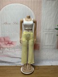 SC Sport Vest Drawstring Wide Leg Pants Suit SFY-693