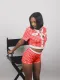 SC Short Sleeve Print Tight Shorts Suit SFY-2802