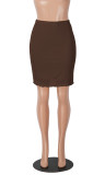 SC Solid Color Double Layer Mesh Half Body Skirt MZ-2900