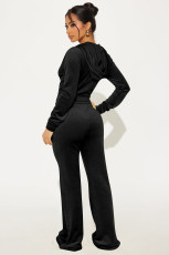 SC Casual Zipper Hooded Two Piece Pants Set YD-059