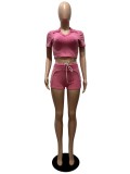 SC Fashion Casual Short Sleeve Shorts Suit CM-9523