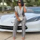 SC Leopard Sequin Patchwork Fur Sleeveless Two Piece Pants Set CYA-901569
