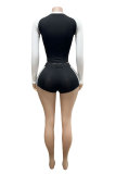 SC Letter Print Sport Two Piece Shorts Set GFCF-1346