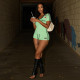 SC Printed V-Neck Short Sleeve Shorts Suit GZJQ-K25S62488