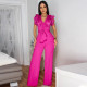 SC Solid Color Tie Up V Neck Wide Leg Jumpsuit CYA-901738