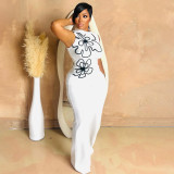 SC Solid Color Print Sleeveless Loose Jumpsuit CYA-901747
