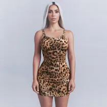 SC Leopard Print Sleeveless Mini Dress DLSF-K24D59818