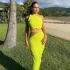 SC Sleeveless Backless Twisted Belt Long Dress DLSF-K25S63511