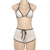SC Color Block Tie Up Bikinis Two Piece Short Set DLSF-K25S63780