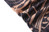 SC Print Mesh Long Sleeve Split Maxi Dress DLSF-K24L62342