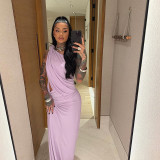 SC Irregular Single Shoulder Sleeveless Maxi Dress DLSF-K25D63464
