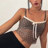 SC Print Lace Sling Tank Tops FL-YL25029PFO