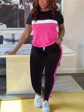 SC Stripe Short Sleeve Pants 2 Piece Set SH-391320
