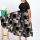 SC Plus Size Print Pleated Big Swing Maxi Dress NNWF-8071