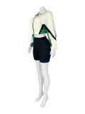 SC Contrast Color Zipper Long Sleeve Shorts Sport Suit CH-25022