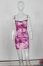 SC Leopard Print Sling Mini Dress YWXS-XS-XSL44778