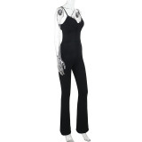 SC Lace Lace Backless Solid Color Jumpsuit FL-JY25078MHO