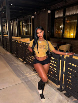 SC See Through Print Short Sleeve Tops YWXS-XS-Q23TP410