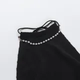 SC Pearl chain Halterneck Backless Top Half Skirt Set FL-WQ25041MHO