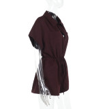 SC Solid Color Shirt Neck Romper FL-YJ25039PFO