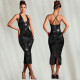 SC Hot Drill Slim Solid Color Sexy Midi Dress BY-7210