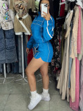 SC Long Sleeve Zipper Two Piece Shorts Set CH-25020