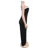 SC Tube Tops Backless Buttoned Jumpsuit BY-7205
